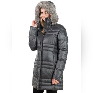 Columbia Mercury Maven IV Mid-length Down Puffer Jacket with Faux Fur Hood XL